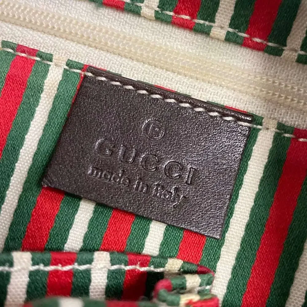 Gucci GG/New Britt Handbag 169947 Beige Dark Brown Jacquard Leather